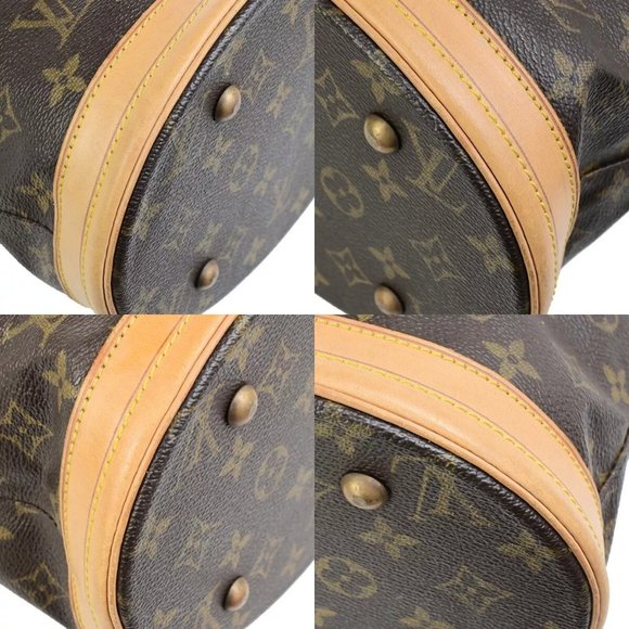 LOUIS VUITTON BUCKET PM Shoulder Tote Bag Monogram Leather Brown - Picture 8 of 15